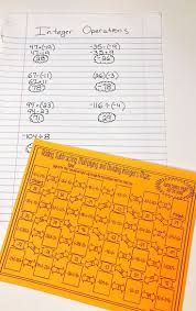 This Adding Subtracting Multiplying And Dividing Integers Maze Was The Perfect Worksheet To Help With Teaching Inte Integers Integer Maze Integer Operations