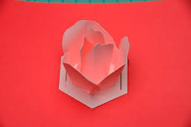 Fold down and crease the section in the middle of the card that was created by cutting the slits. Rose Flower Pop Up Card Tutorial Creative Pop Up Cards