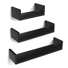It is ideal for bedrooms, living rooms, parlors or kitchens as a av shelf or desk hutch. Livivo 3pc Floating Wall Shelves U Shape Invisible Shelf For Books Dvds Video Games Black Xl Buy Online In Burkina Faso At Burkinafaso Desertcart Com Productid 146295487