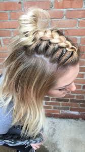 Babylights Throughout To Breakup A Natural Shadow Rooted Look Pulled Out Inverted Braid Inn To A Half Up Messy Inverted Braid Messy Bun With Braid Babylights