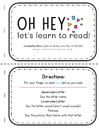This will reinforce their learning and develop their letter formation skills. Oh Hey Let S Learn To Read Mini Book Printable Pdf Oh Hey Let S Play