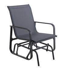 Outdoor glider benches are a safe option as these are built for withstanding rough usage. Style Selections Black Glider Patio Chair 24 In X 36 In X 27 In Steel Fcs70497br Reno Depot