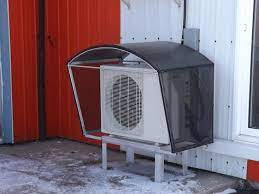 Protect Your Investment With The Heatpump Shelters The Stylish Design Of The Shelter Will Compliment Heat Pump Cover House Makeovers Window Air Conditioner