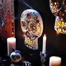 Pre Lit Glitter Skull Wall Decor Skull Wall Decor Dia De Los Muertos Wall Decor