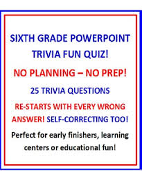 Spend some quality time discovering knowledge together. Sixth Grade Powerpoint Trivia Fun Facts Quiz By David Filipek Tpt