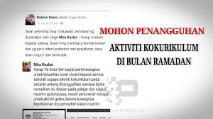 Pelajar dapat meningkatkan daya kepemimpinan 2. Isu Aktiviti Kokurikulum Di Bulan Ramadan Pendidik2u