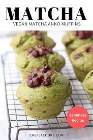 Japanese Vegan Matcha Anko Muffins Recipe Chef Ja Cooks Simple Gohan Recipe Vegan Dessert Recipes Matcha Muffins Sweets Recipes