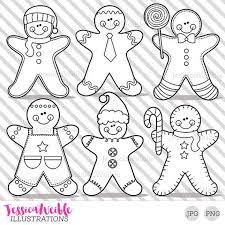 Gingerbread Boys Cute Digital Stamps Gingerbread Blackline Etsy Digital Stamps Free Clip Art Stamp