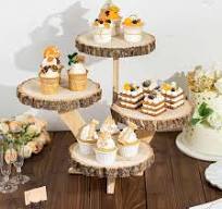 Amazon.com: Efavormart 15" Tall 4-Tier Natural Farmhouse Style Wood Slice  Cupcake Stand Holder, Rustic Dessert Display Cake Stand : Home & Kitchen