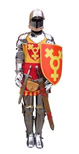 Knight With Hearldry Shield Armor Of God Knight Armor