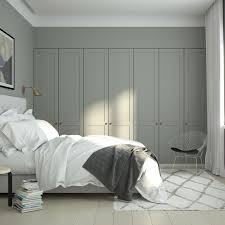 Cozy Bedroom With A S Helsingo Wardrobe Ensio Wardrobe Doors On Ikea Pax Cabinet Frames Parasol Handles In Cop Bedroom Interior House Interior Bedroom Design