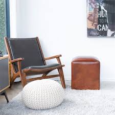 With the help of our expert design consultants, you can custom design and build the perfect leather. Mid Century Modern Lou Cognac Brown Genuine Leather Ottoman Ash9125