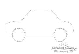 Sketch the outlines and guidelines of the automobile. How To Draw A Cartoon Car In 12 Steps Easylinedrawing