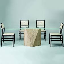 Marble top dining table set this casual styled dining set features a beautiful faux marble top in a cream color, which will add elegance to your kitchen or dining area. Freya Marble And Glass Dining Table Robson Furniture