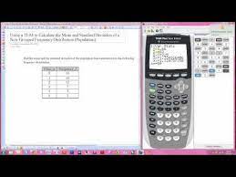 Using A Ti 84 To Calculate The Mean And Standard Deviation Of A Frequency Distribution Basic Algebra Standard Deviation Calculator