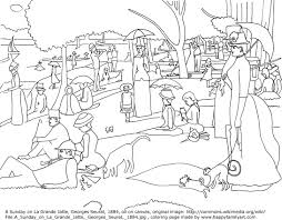 Happy Family Art Original And Fun Coloring Pages Famous Art Coloring Seurat Georges Seurat