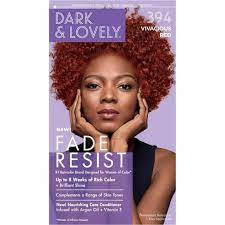 The special blend of aloe vera, coconut and chamomile combine to create conditions for well nourished hair that is stronger, shinier and healthier. Dark And Lovely Fade Resist Permanent Hair Color 394 Vivacious Red Target