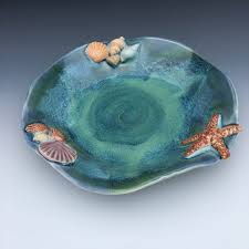 Foamy Ocean Tide Pool Seashell Pottery Bowl Shell Pottery Etsy Pottery Platter Pottery Bowls Pottery