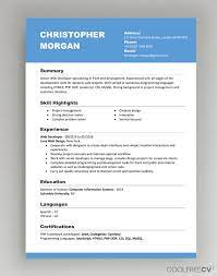 Create a professional resume in a few clicks. Cv Resume Templates Examples Doc Word Download