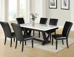 Steve Silver Dining Room Finley 7 Piece Marble Top Dining X Virtual 184 In 2020 Marble Dining Rectangular Dining Table 7 Piece Dining Set