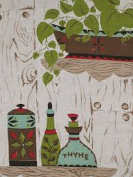 retro kitchen curtain fabric vintage
