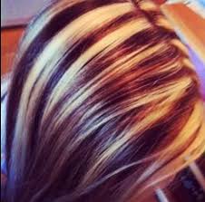 Red Hair With Blonde Chunky Highlights Going All The Way With This One For Sure Red Blonde Hair Hair Highlights And Lowlights Blonde Highlights