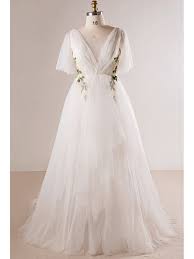 Check spelling or type a new query. Brautkleid Ubergrosse A Linie Landhausstil Weiss Tull Blumen Mit Fledermausarmeln