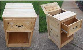 These shanty 2 chic furniture ideas will rock for all who have minimal skills and a great passion for making their home beautiful. Pallet Nightstand With Hidden Storage Pallet Night Stands Pallet Diy Hidden Storage
