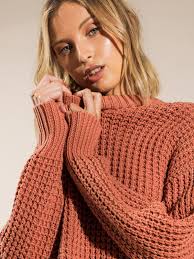 Nude Lucy Eden Waffle Knit Jumper Terracotta