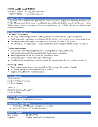 Sample Resume Cv Of A Purchase Manager In India