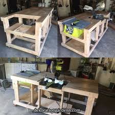 Mobile Work Bench Woodworkingbench Woodworkingbenchideas Atelier Mutter Ads In 2020 Diy Table Saw Diy Workbench Table Saw Workbench