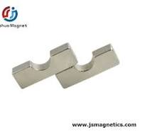 Custom Neodymium Magnet Block with Semicircle Hole Special Shapes NdFeB  Magnet