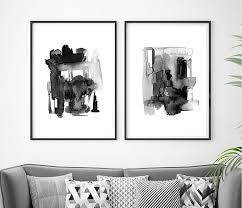 Abstract Black And White Art Prints Set Of 2 Abstract Prints Set Of 2 Abstract Wall Art Contemporary Art Minimalist Art Set Of 2 Prints Black White Wall Art Art Prints Abstract Wall Art Black And White