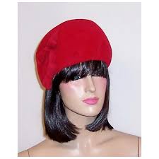Herbert Bernard Original-New York, Cherry Red Wool Felt Chapeau