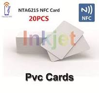 Timeskey NFC 20 Inkjet PVC NFC Cards NTAG215 NFC Tags Printable Compatible with Epson and Canon Inkjet Printers, CR80 Blank Card,