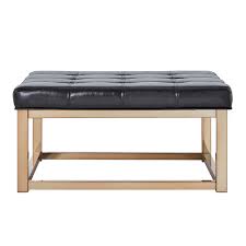 Kaylee navy blue storage ottoman bench. Weston Home Libby Dimpled Tufted Cushion Ottoman Coffee Table With Champagne Gold Straight Base Beige Linen Walmart Com Walmart Com