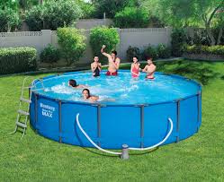 Steel Pro Max Frame Pool Komplett Set 457 X 107 Cm Mit Filterpumpe Rund Blau Runde Steel Pro Max Poolsets Mit Kartuschenfilterpumpe Steel Pro Max Pools Pools Bestwaystore De