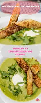 Vegetarisch Erbsensuppe Mit Ziegenkasecroutons Foodina Rezept Erbsen Suppe Erbsensuppe Vegetarische Erbsensuppe