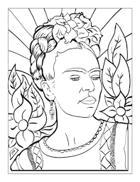 Frida Kahlo Coloring Page Art History Lessons Frida Kahlo Art Kids Art Projects