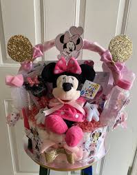 Minnie Mouse Theme PinkGold Diaper Cake |Minnie Mouse Baby Shower| Diaper  Cakes