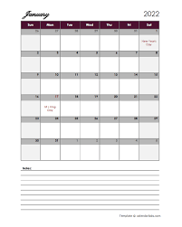 2022 google docs calendar with large boxes free printable templates