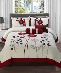 Black And White Floral Comforter Set People Places Things Etc Photo Red Comforter Red Comforter Sets Comforter Sets