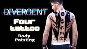 8 best divergent tattoo images divergent divergent. Body Painting Four Tattoo From Divergent Youtube