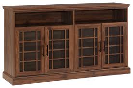 Shop our best selection of walnut tv stands, consoles, & entertainment centers to reflect your style and inspire your home. 58 Classic Glass Door Tv Console Dark Walnut Craftsman Entertainment Centers And Tv Stands By Walker Edison Houzz