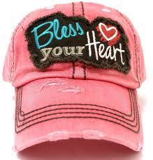 New Rose Pink Bless Your Heart Patch Baseball Cap W Back Lt3 Detail C717ykd6xr2 Christian Hats Womens Ball Caps Womens Hats Baseball