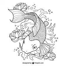 Pikbest has 20963 koi fish design images templates for free. Koi Fish Line Art Free Vector
