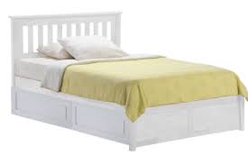 This bed fits global style into a compact footprint. Rosemary Platform Bed Frame White K Series The Futon Shop