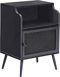 Amazon.com: Lerliuo Rattan Nightstand, Side End Table with Handmade Natural  Rattan Door and Open Shelf, Wood Accent Night Stand with Storage, Mid  Century Modern Bedside Table for Bedroom, Living Room (Black) :