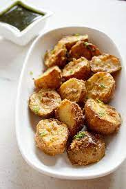 Tandoori Aloo Marinated Roasted Potatoes Via Veg Recipes Of India Vegan Food List Recipes Indian Food Recipes