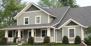 Incorporate sage green into your home's exterior paint colors for a pretty muted color scheme. Suburban Traditional Palette By Sherwin Williams Color For Suburban Exterior House Paint Color Combinations Green Exterior House Colors House Paint Exterior